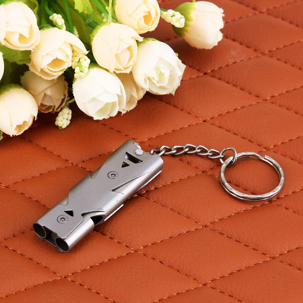 Double Pipe Whistle Keychain