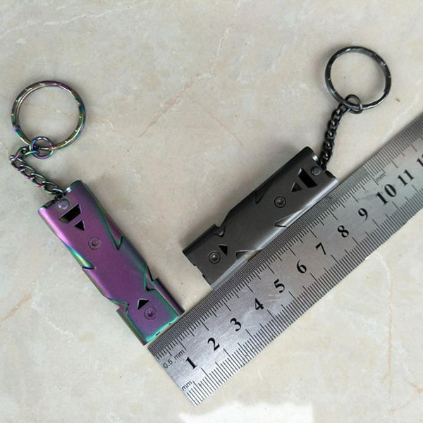 Double Pipe Whistle Keychain
